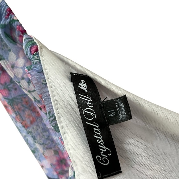 Crystal Doll Floral Ruched Fit & Flare Dress - M - Perfect for Spring! - Picture 3 of 4